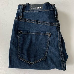 Fashion Nova high waisted dark denim jeans